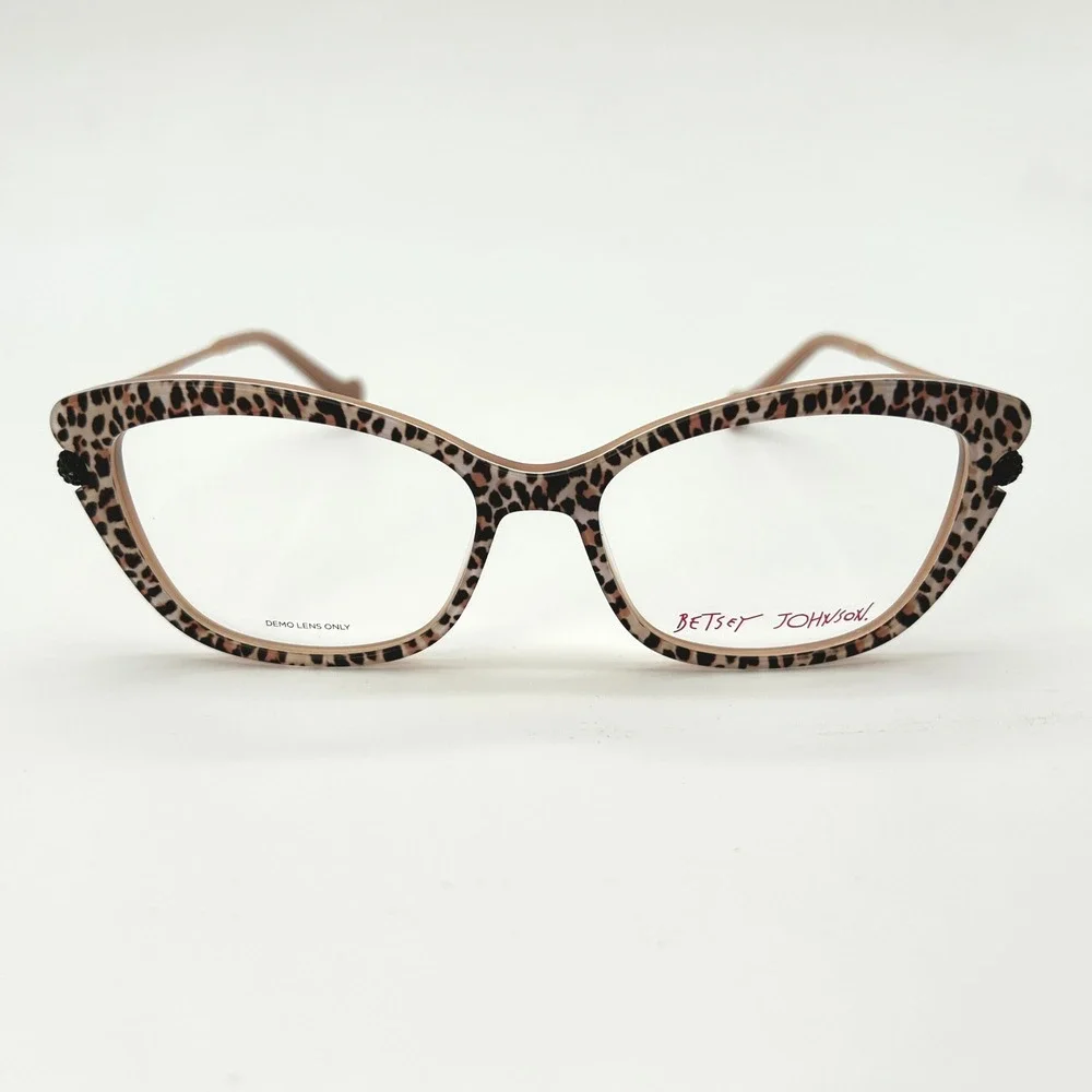 Womens Eyeglasses Frames Betsey Johnson Hunny Size 54-16-140 Leopard Print NEW